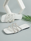 Sparkling Summer: Rhinestone Flat Sandals for Women