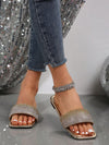 Stylish Gradient Rhinestone Flat Sandals: Step into Summer with Sparkle!