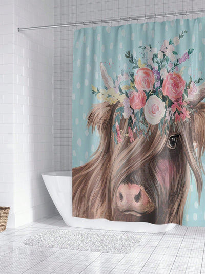 Moo-velous Cow Print Shower Curtain: Add a Fun Touch to Your Bathroom Décor!
