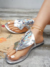 Stylish Silver Butterfly Embroidery Toe-Ring Sandals - Perfect for Summer!