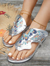 Stylish Silver Butterfly Embroidery Toe-Ring Sandals - Perfect for Summer!