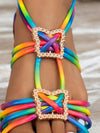 Summer Vibes: Colorful Lace-Up Bohemian Style Beach Sandals