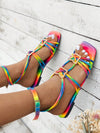 Summer Vibes: Colorful Lace-Up Bohemian Style Beach Sandals