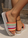 Colorful Comfort: Women's Casual Flat Platform Sandals with Weave Rope and Thick Outsole