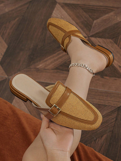 Belted Beauty: Fashionable Canvas Mules for Women