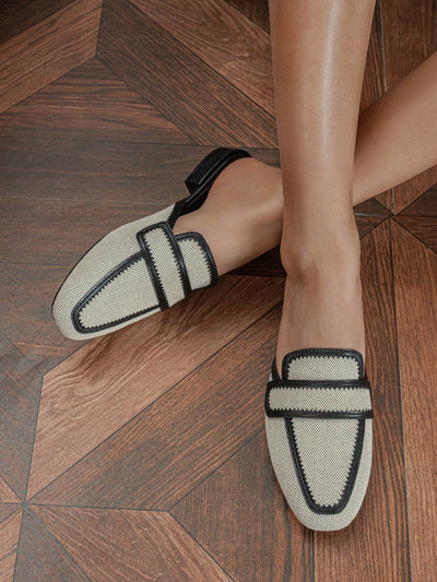 Belted Beauty: Fashionable Canvas Mules for Women