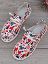 Independence Day Printed Heart-Casual Sports Shoes: Comfortable Flat Canvas Loafers