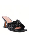 Stylish and Comfortable Celie Woven Strap Mid-Heel Sandals