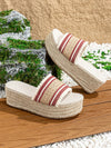 Chic Women's Fashion Sandals: Rope Wedge Heel, Furry Ball Decor, Ankle Strap