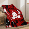 Halloween Magic: Pumpkin Wizard Hat Black Cat Print Flannel Blanket - A Versatile and Cozy Gift for all Seasons