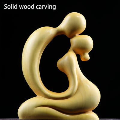 Intertwined Love: Exquisite Boxwood Couple's Carving - A Symbol of Eternal Togetherness