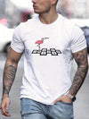 Flamingo Paradise: Men's Casual Tee Tops - Summer Must-Haves by Temu