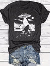 Trendy Summer Vibes: Women's Casual Crew Neck Graphic Print T-Shirt