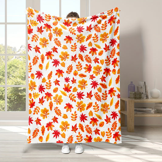 Stay cozy this season with our Autumn Blanket. Its flannel construction features yellow leaves in a beautiful pattern, perfect for adding style to any space. With its generous size and lightweight design, it's great for couch, sofa, bed, office, camping, and traveling.