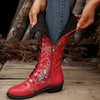 Stay Fashionable and Warm with our Women's Floral Pattern Boots: Comfortable, Sophisticated, and Stylish