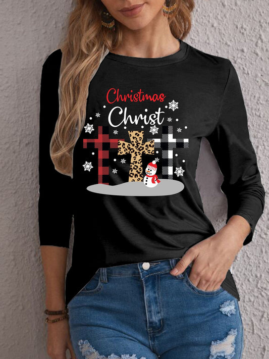 Stay comfortable and stylish all season with our Festive Fun Christmas T-shirt! It features a crew neck and long sleeves, perfect for layering in spring or fall. Crafted with soft fabric and vibrant festive print, this is the perfect choice for a casual, yet stylish look.