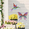 Elegant Metal Hummingbird and Butterfly Outdoor Wall Art Decor - Vibrant Yard Sculptures for Stunning Garden Decor