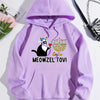 Festive Feline: Christmas Cat Print Hoodie - Casual & Cozy Women's Sweatshirt