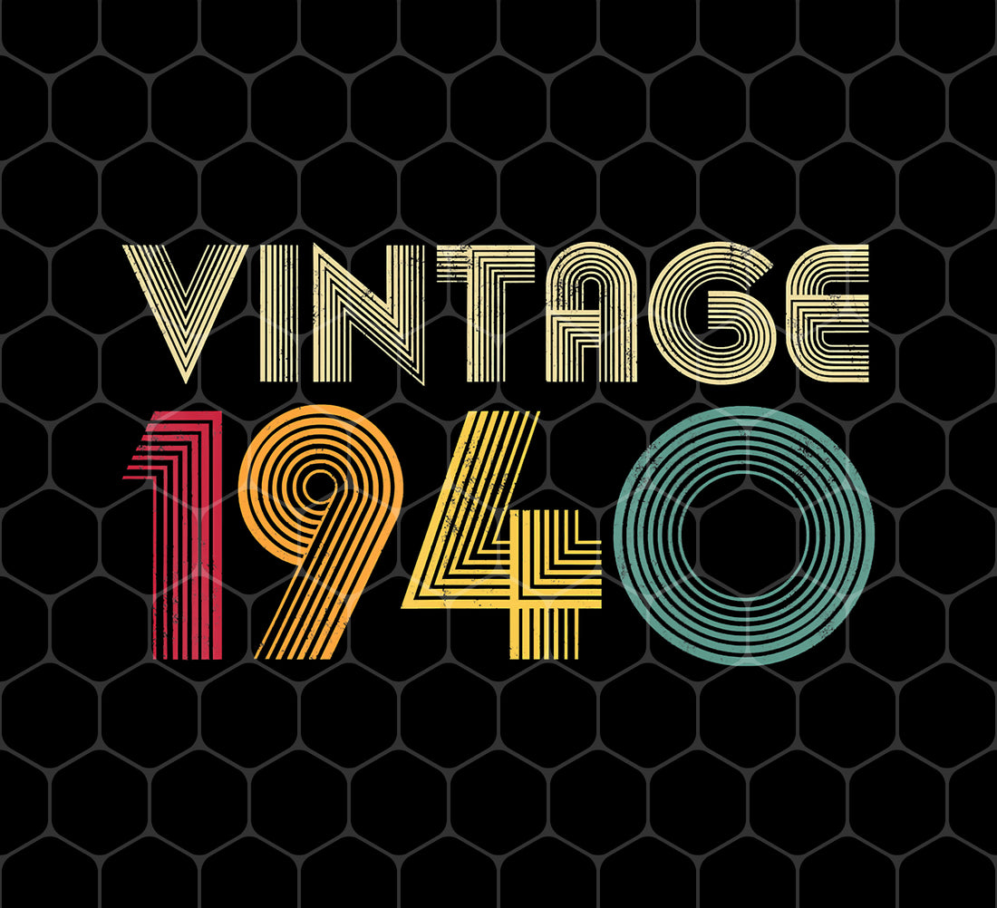 Celebrate a special 1940 birthday in style with this vintage gift! Featuring a printable design in PNG format, this digital file is perfect for creating a unique and meaningful gift for men and women.Digital File
