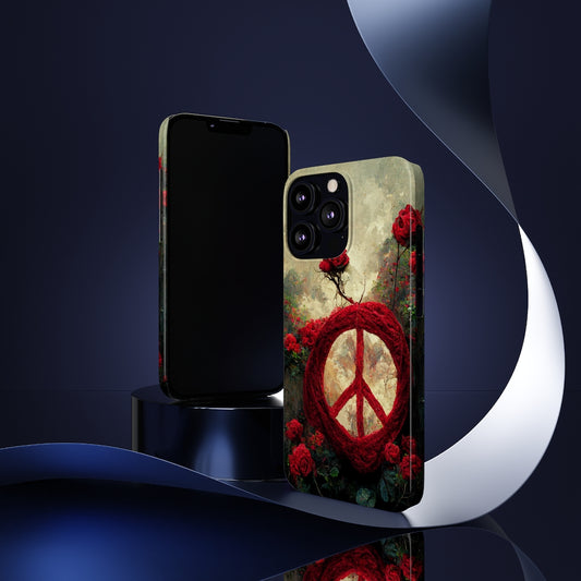 Peace Sign With Climbing Red Roses Romantic, Case-Mate