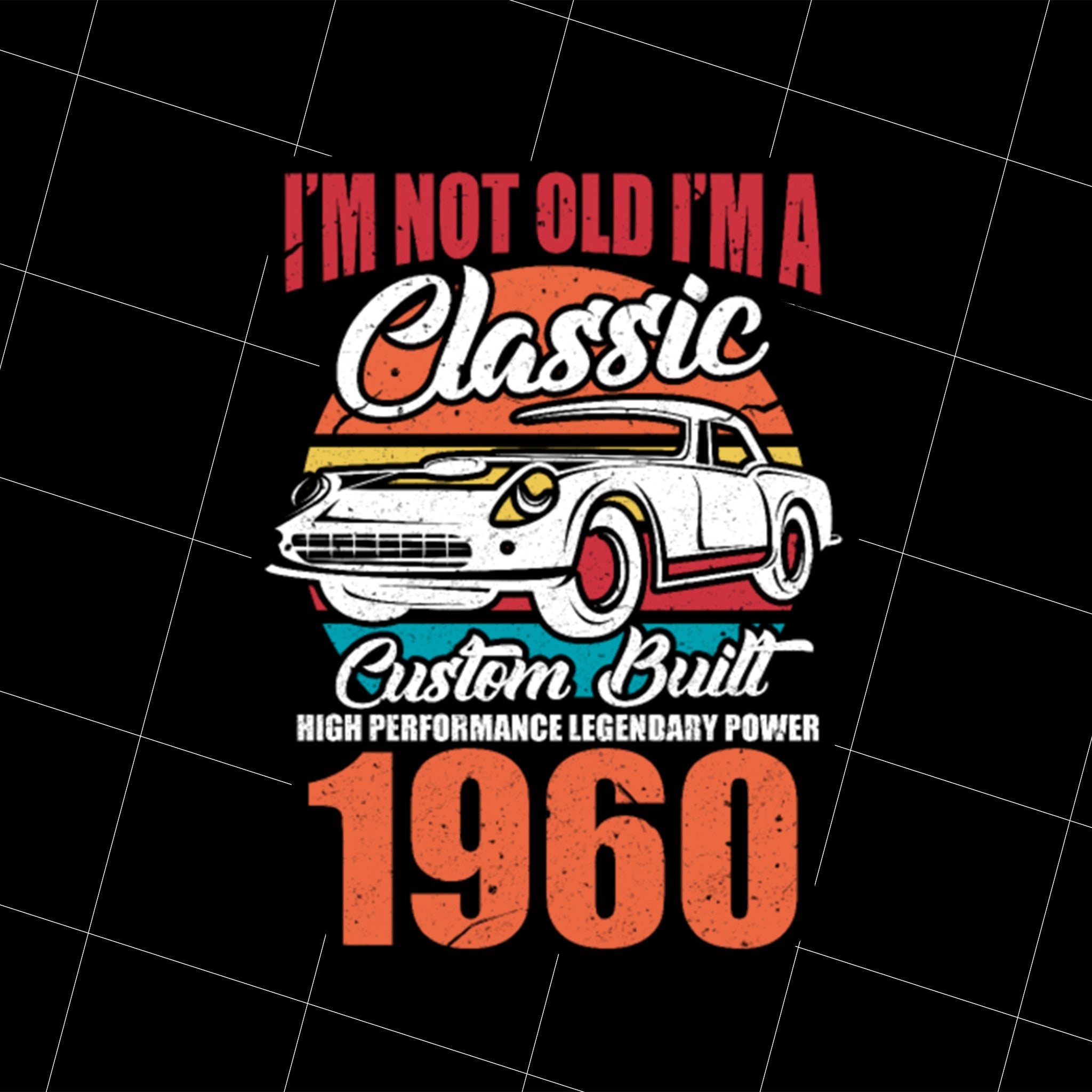 1960 Classic Birthday, Retro 1960 Birthday Gift Png, 1960 Lover Png, Born In 1960, Png Printable, Digital File