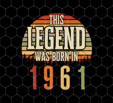 1961 Birthday Vintage, 1961 Retro Birthday Gift, Png Printable, Digital File