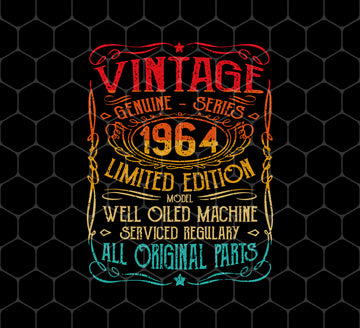 1964 Vintage, Classic Birthday Gift Men, Women Gift, Png Printable, Digital File