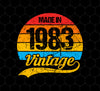 1983 Vintage Gift Png, Retro 1983 Lover Png, Birthday Gift Love Png, Png Printable, Digital File