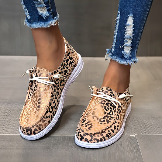 The Color Leopard Pattern Canvas Shoes for Women are an ideal choice for both style and comfort. These outdoor shoes are made with a canvas material that offers a lightweight, breathable feel, and a leopard pattern for an eye-catching appearance. The sole is designed with a special cushioning to deliver amazing grip and keep your feet comfortable all day.