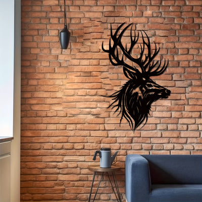 Wildlife Reflections: Deer Silhouette Art Metal Wall Sculpture - A Modern Rustic Home Decor Accent for Nature Lovers