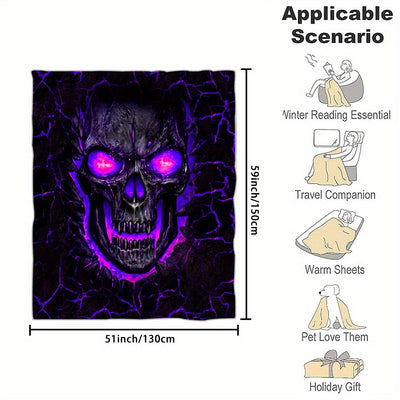 Horror Skull Print Flannel Blanket: A Cozy and Stylish Addition to Your Living Space