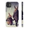 Rabbits in adventurer Phone Case, Rabbit walk in the snow Phone Cases, Case-Mate