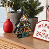 Wood Carving Christmas Tree Table Lamp: Indoor Wooden Arts and Gifts