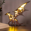 Enchanting Dragon Wooden Art Animal Figurine Lamp for Kids' Bedroom Decor - A Perfect Gift for Dragon Lovers!