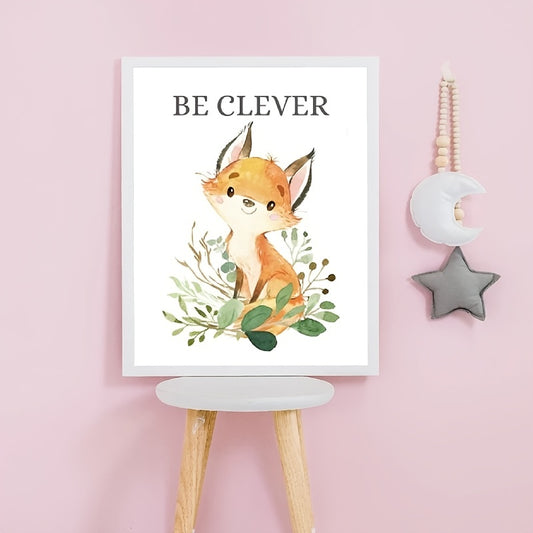 6pcs Whimsical Wildlife: Nordic Watercolor Posters for Woodland-Themed Nursery Decor