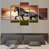 Horse Power in Motion: 5pcs Unframed HD Galloping Horse Printed Canvas Paintings for Stunning Wall-mounted Art Decor