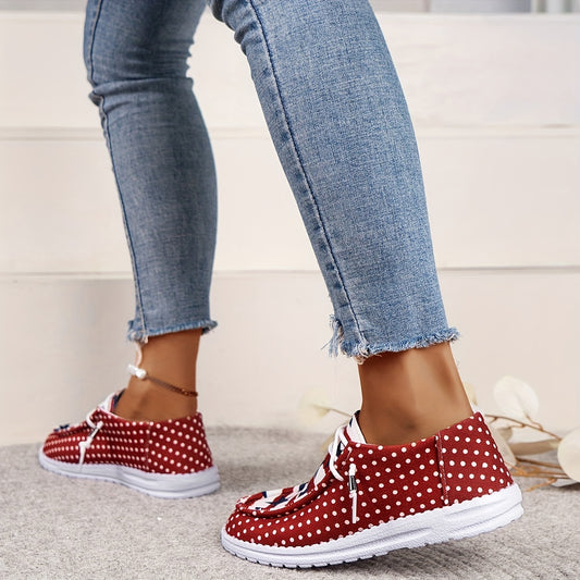 Stylish Women's Star Design Canvas Shoes - Lightweight and Comfortable Outdoor Footwear for the 4th of July