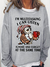 Women's Cute Owl & Letter Print Crew Neck Sweatshirt - Casual Long Sleeve Pullover for Spring & Fall