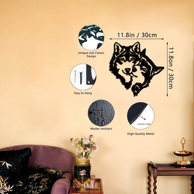 Wild and Mysterious: Wolf Mate Black Metal Wall Art - A Modern Touch for Every Room