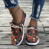 Festive Delight: Christmas Elements Colorful Print Low-Top Sneakers - Lightweight, Non-Slip Casual Shoes