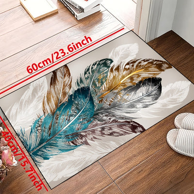 Feather-Inspired Elegance: Non-Slip Resistant Rug for Stylish Living Spaces