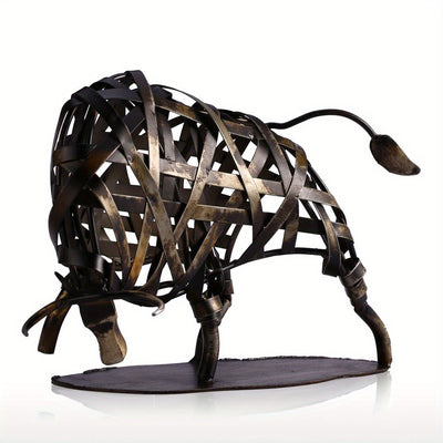 Add an eye-catching touch to your modern home decor with our handmade metal sculpture, Braided Cattle. Crafted with precise braided details, this captivating piece adds a unique and sophisticated element to any room. Expertly created and designed, it's the perfect addition to your contemporary space.
