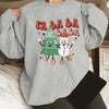 Cozy and Festive: Plus Size Christmas Casual Sweatshirt with a Fun Christmas Tree Snowman Print