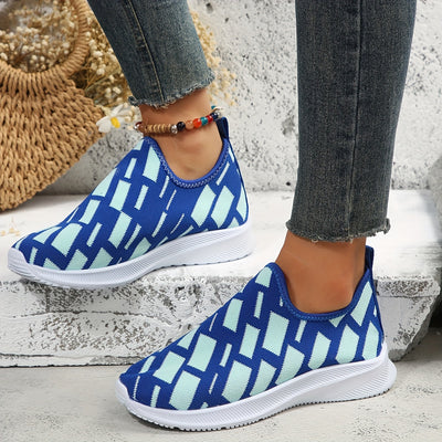 Stylish and Comfortable Women's Fashion Print Sports Shoes: Breathable, Shockproof, Lightweight, and Non-slip for Travel