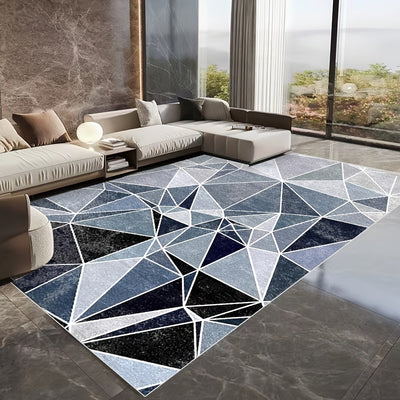 Modern Geometric Decorative Area Rugs: Soft, Low Pile, Easy-to-Clean, Anti-Slip, Water Absorbent Floor Mat for Living Room, Bedroom, and Home Decor
