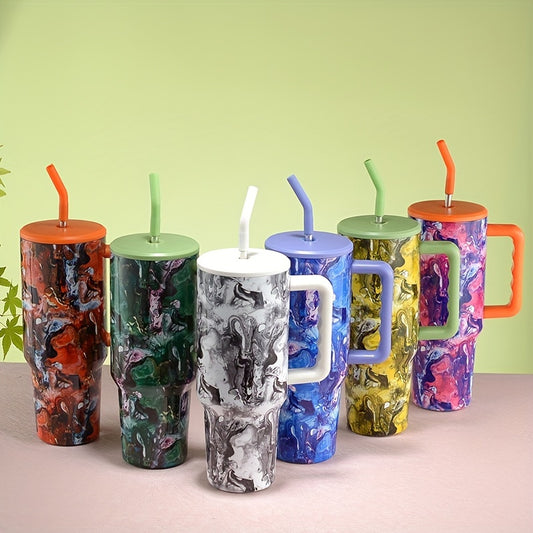 This 40oz tumbler is constructed from durable stainless steel, featuring a striking fantasy painted design. The included lid and straw make it perfect for outdoor and summer drinks. An ideal gift option for birthdays, Halloween, and other special occasions.