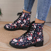 Festive Footwear: Women's Santa Claus Print Short Boots for a Stylish Christmas