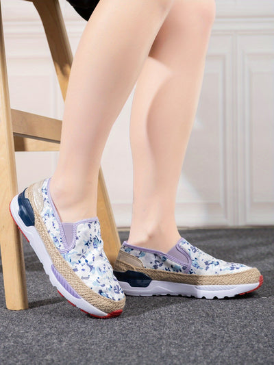 Camouflage Print Slip-On Espadrilles: Non-Slip, Stylish Women's Loafer Shoes