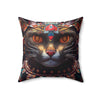 Aztec Cat Pillow, Gift For Cute Cat Lover, Cat Mythology For Pillow Covers, Spun Polyester Square Pillow