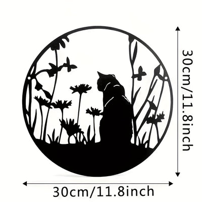 Elegant Metal Black Cat Silhouette Wall Art: The Perfect Gift for Cat Lovers